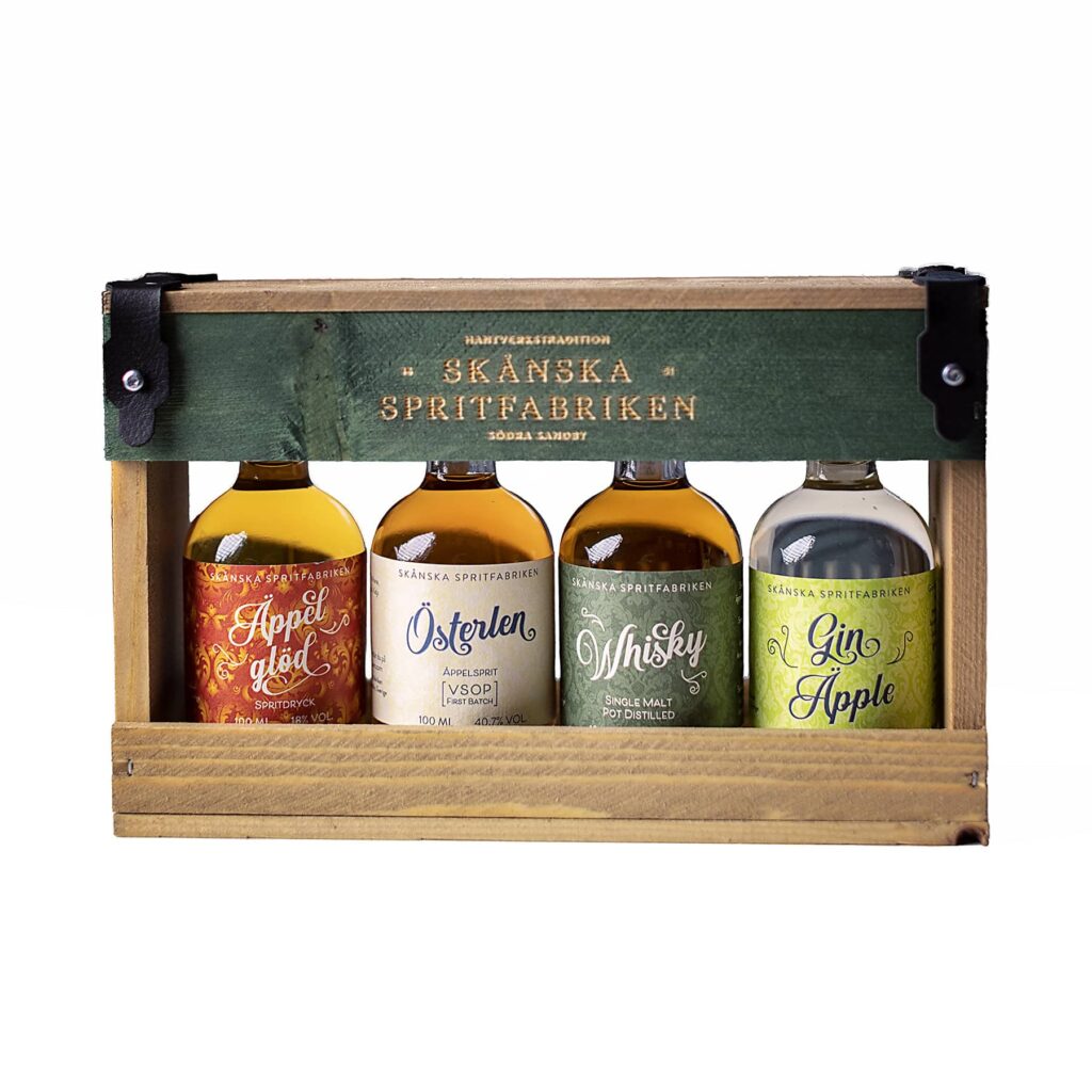 Äppelbox från skånska spritfabriken