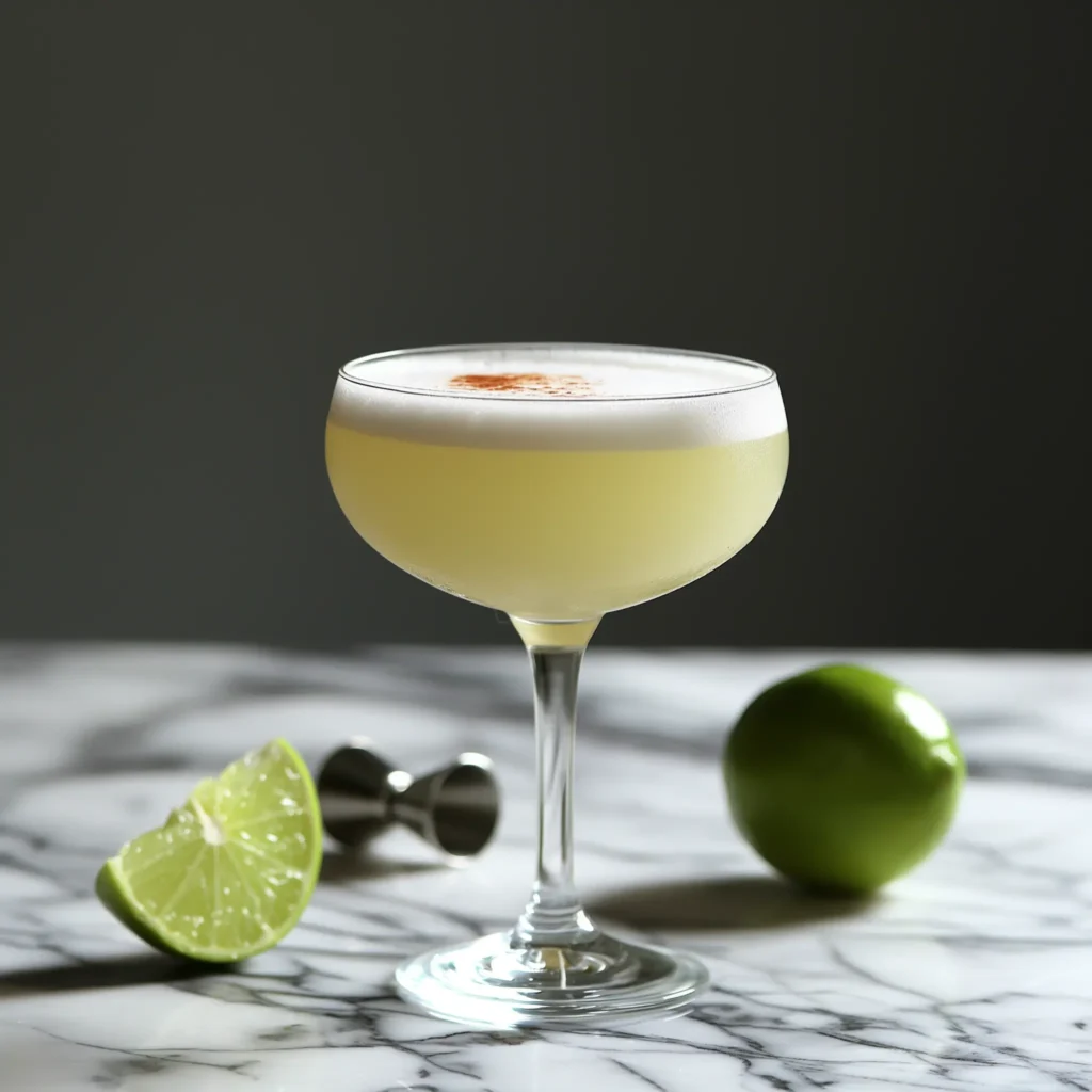 Pisco Sour med pisco, lime, socker & bitter