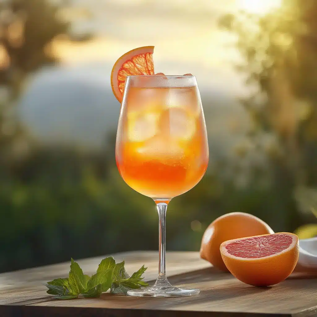 Grapefruit Spritz med aperol, grapefrukt, soda, prosecco