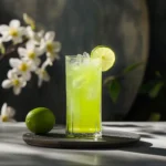 Midori Sour med Midori, vodka, lime, citron & soda