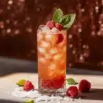 Courtside med vodka, jordgubbar, hallon, fläder & soda