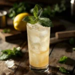 Southside Fizz med gin, citronjuice, sockerlag, mynta & soda