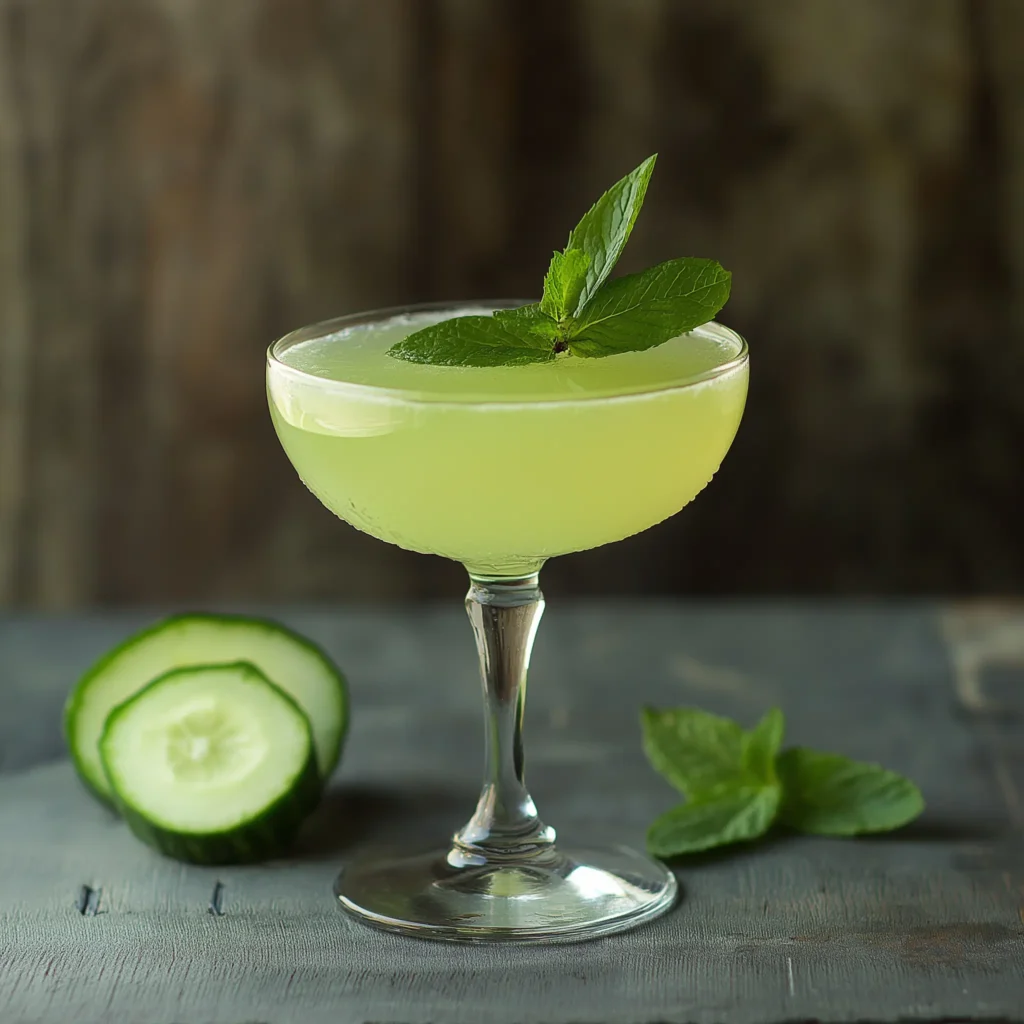 Eastside med gin, limejuice, sockerlag, gurka & mynta
