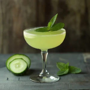 Eastside med gin, limejuice, sockerlag, gurka & mynta
