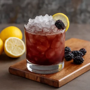 Godfrey med cognac, creme de mure, grand marnier björnbär, citronjuice & sockerlag