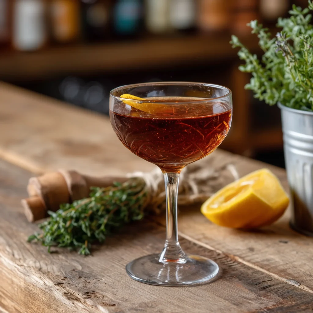 Greenpoint Greenpoint med ryewhisky. söt vermouth, gul chartreuse, orange bitters & aromatiska bitters