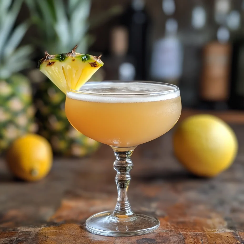 Halekulani med bourbon, demarara, ananasjuice, citronjuice, apelsinjuice, bitters & grenadin