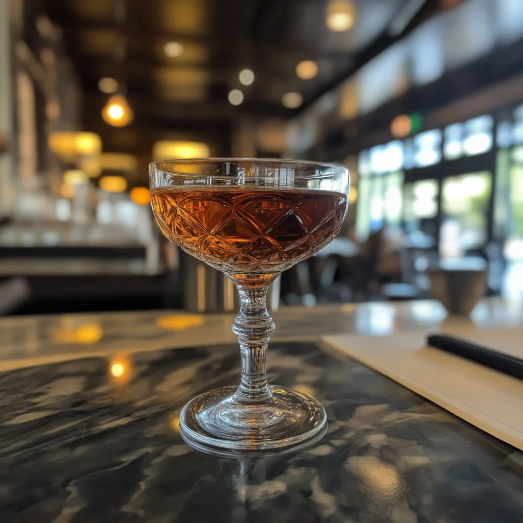 Left Hand med bourbon, söt vermouth, campari & chokladbitters