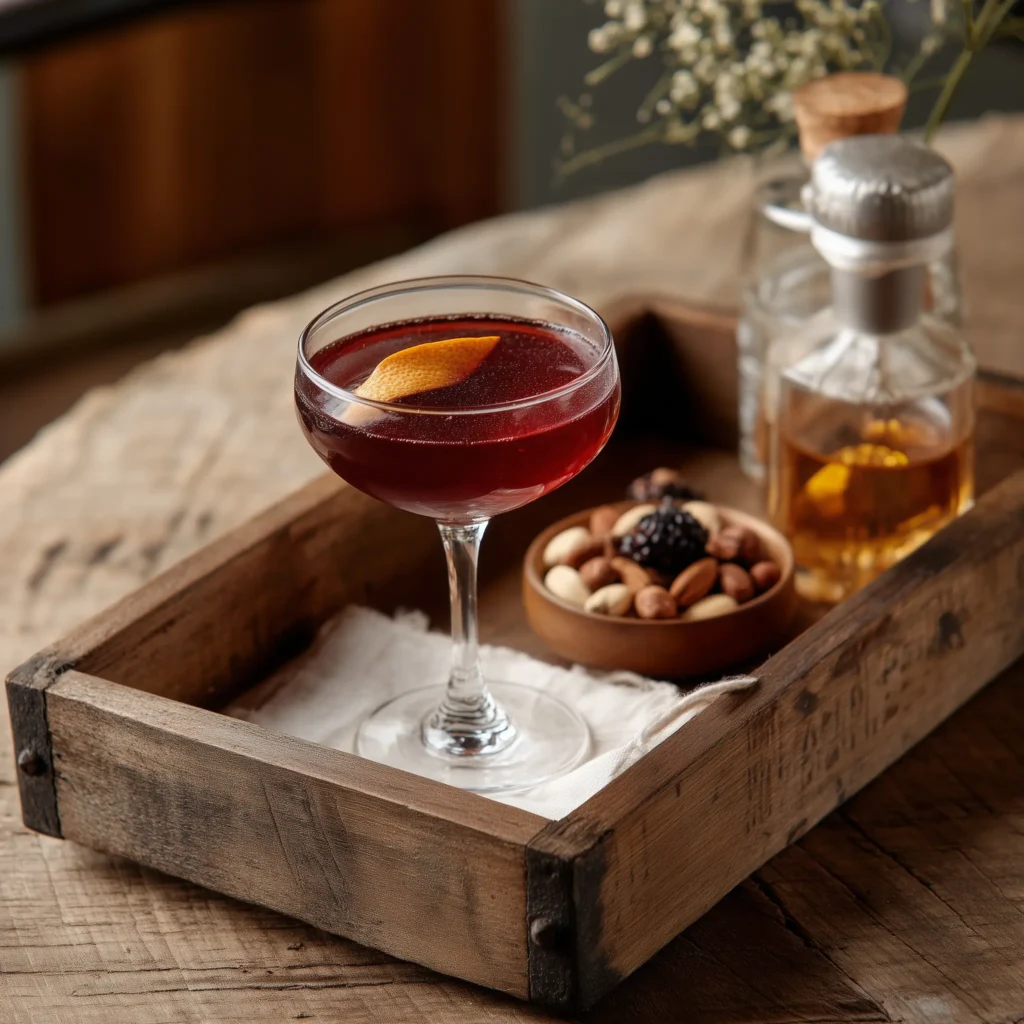 Tres Hands med tequila, mezcal, söt vermouth, campari & choklad bitters