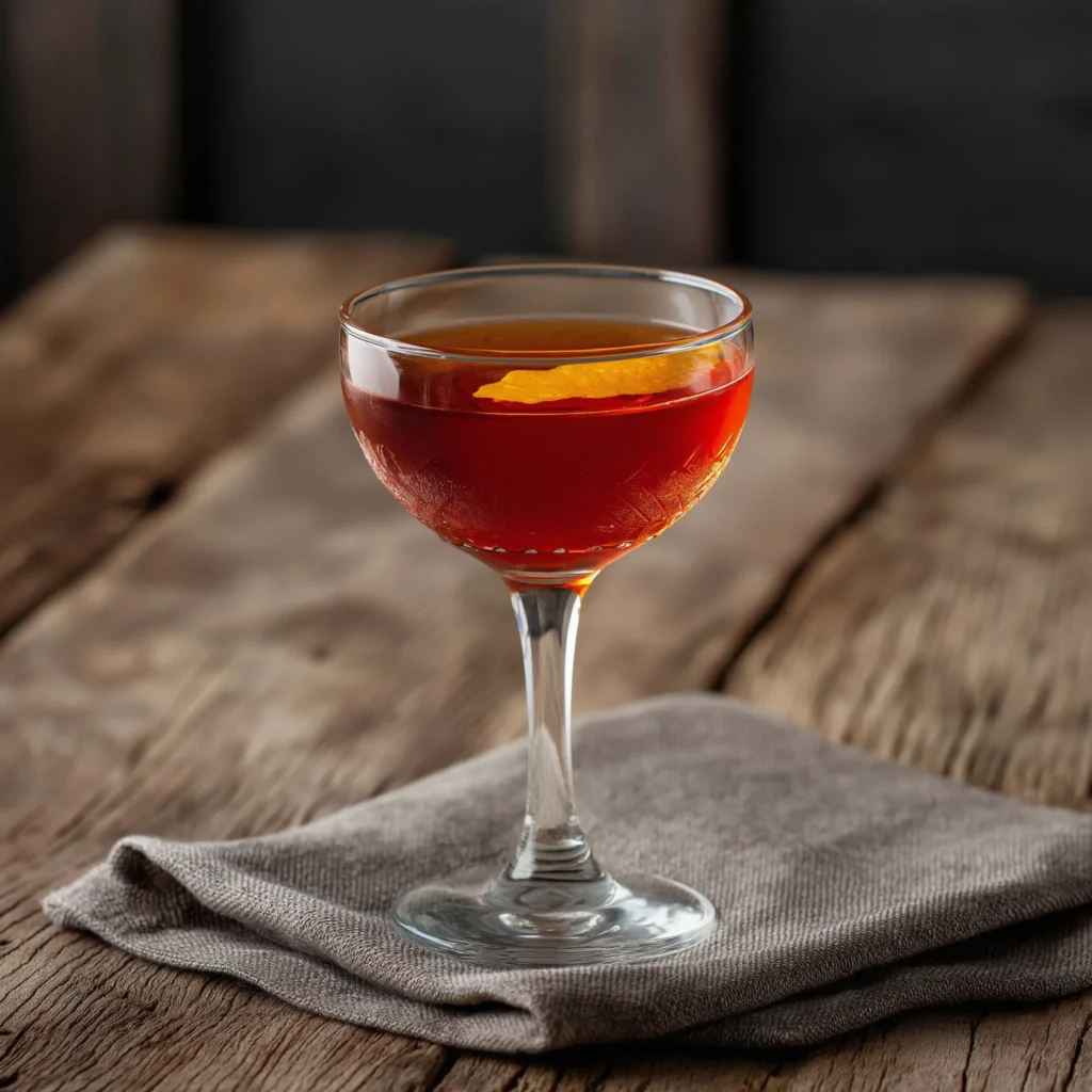 American Presidente görs med guld rom, torr vermouth, orange curacao & grenadine