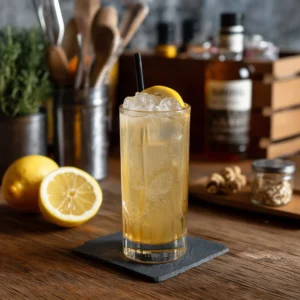 John Collins med bourbon, citronjuice, sockerlag & soda