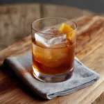 Double Feature görs med gin, söt vermouth, torr vermouth, mezcal & aprikoslikör