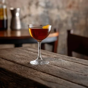 Morning Cocktail med cognac, torr vermouth, orange curacao, marashinolikör, absinth & bitters