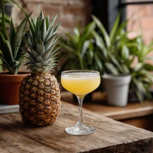 Pineapple Margarita med tequila, triple sec, lime juice & ananassockerlag