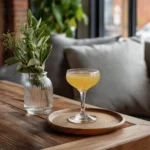 Polish Martini med vodka, bisongräsvodka, äpplejuice & honungslikör