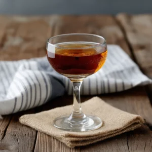 Saratoga cocktail görs med bourbon, cognac, söt vermouth & bitters