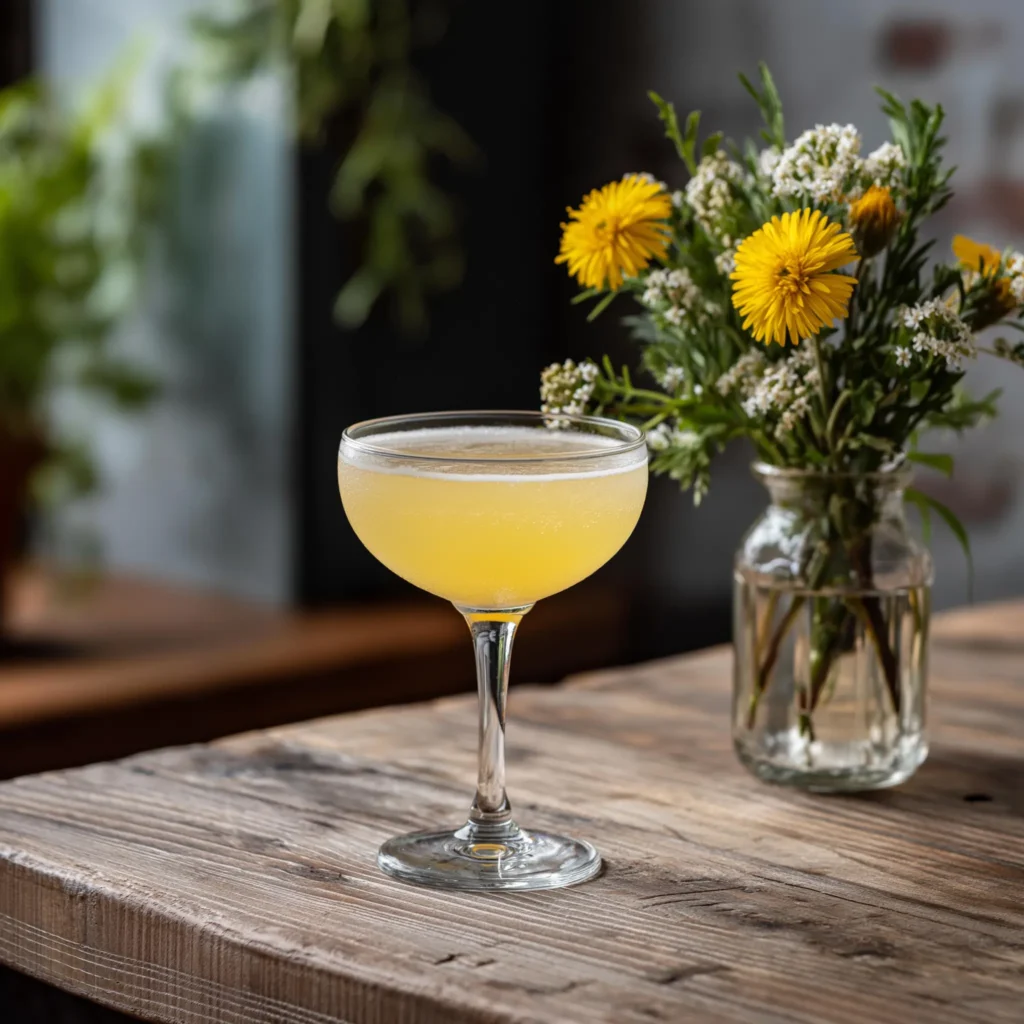Sunflower med gin, triple sec, fläderlikör, absinthe & citronjuice