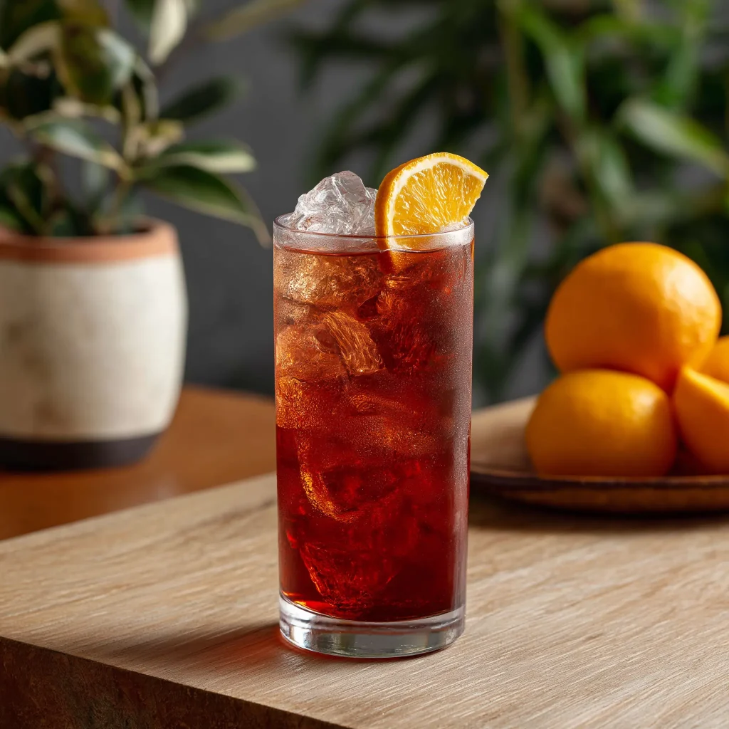 No Hands med campari, söt vermouth, chokladbitters & soda