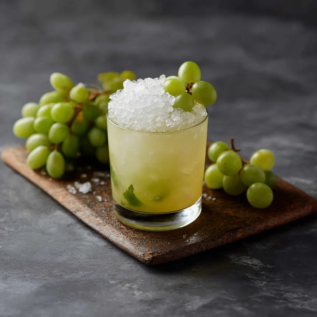 Caipiruva med cachaca, limejuice, gröna druvor & sockerlag