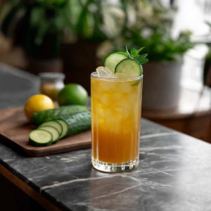 Gordons Breakfast med gin, sockerlag, limejuice, gurka, tabasco & worcestershire sauce