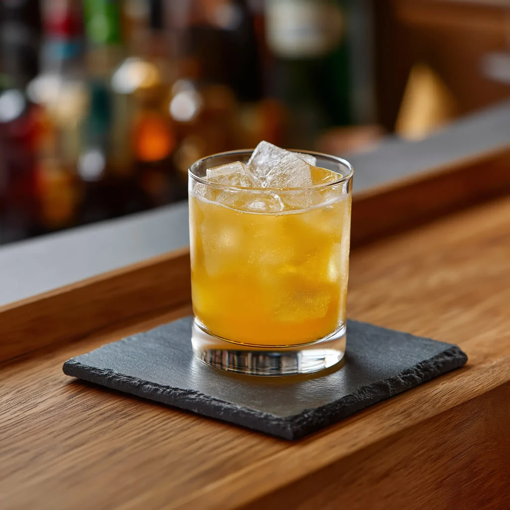 Hawaiian Stone Sour med bourbon, ananasjuice, citronjuice, sockerlag & bitters