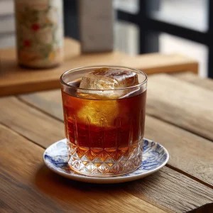 Heart Of Stone med bourbon, söt vermouht, cynar, mezcal & saltlösning