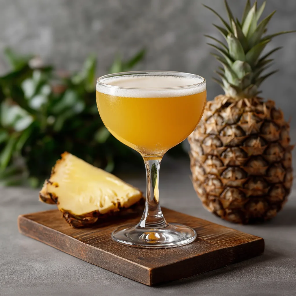 Millennium Cocktail med cognac, orange curacao, ananasjuice & bitters