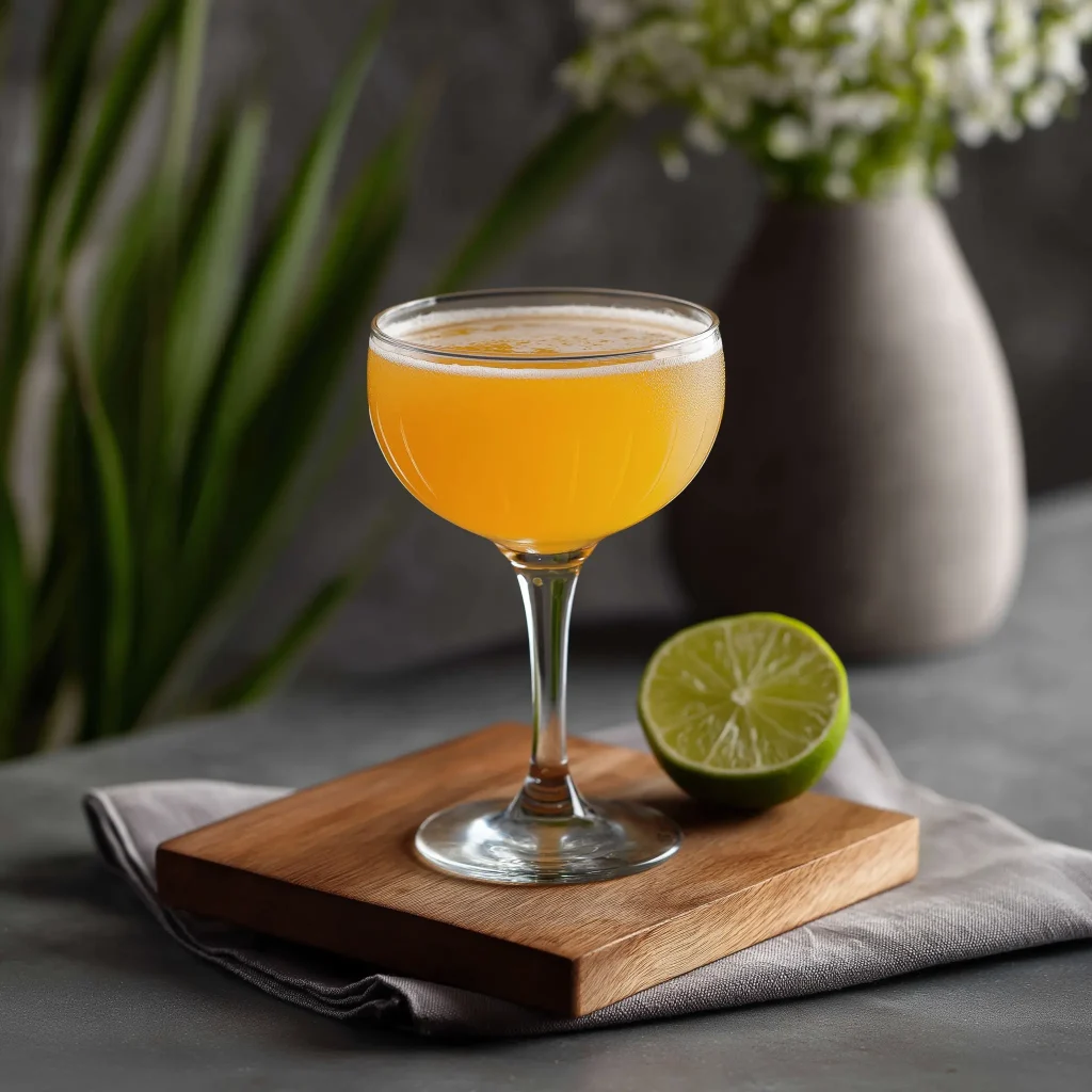 Velvet Fog med vodka, falernum, limejuice, apelsinjuice, sockerlag & bitters