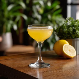Fine & Dandy med gin, cointreau, citronjuice, sockerlag & aromatiska bitter