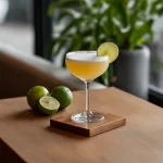 Illegal Margarita med mezcal, over proof rom, falernum, marashino, limejuice, sockerlag, bitters & äggvita