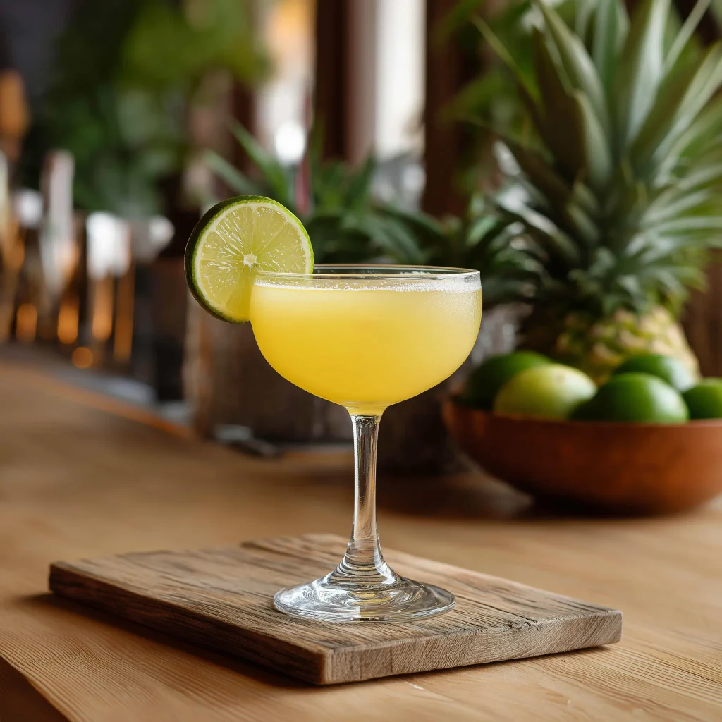 Ultima Palabra med mezcal, limejuice, ananasjuice, marashino & grön chartreuse