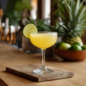 Ultima Palabra med mezcal, limejuice, ananasjuice, marashino & grön chartreuse