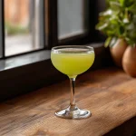 Wolfsbane med mezcal, midori, limejuice, citronjuice, sockerlag & orange bitters