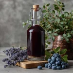 Blåbär & lavendelshrub med blåbär, honung, äpplecidervinäger & lavendel