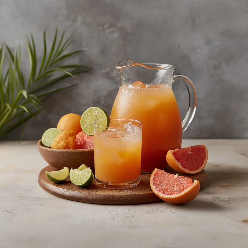 Cazuela Voladora med tequila, grapefruktjuice, apelsinjuice, limejuice, citronjuice & grapefruktsoda