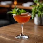 Clara Bow med bourbon, citronjuice, st germain, grenadine & mynta