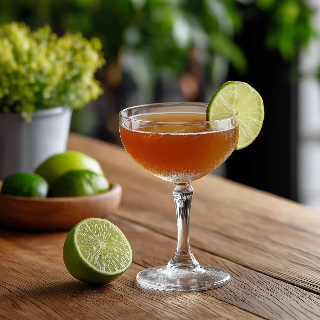 Oriental Cocktail med rye whisky, söt vermouth, marashino & limejuice