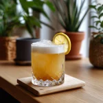 Scotch Sour med blended, citronjuice, sockerlag, bitter & äggvita