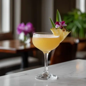 Barracuda med ljus rom, galliano, ananasjuice, limejuice & prosecco