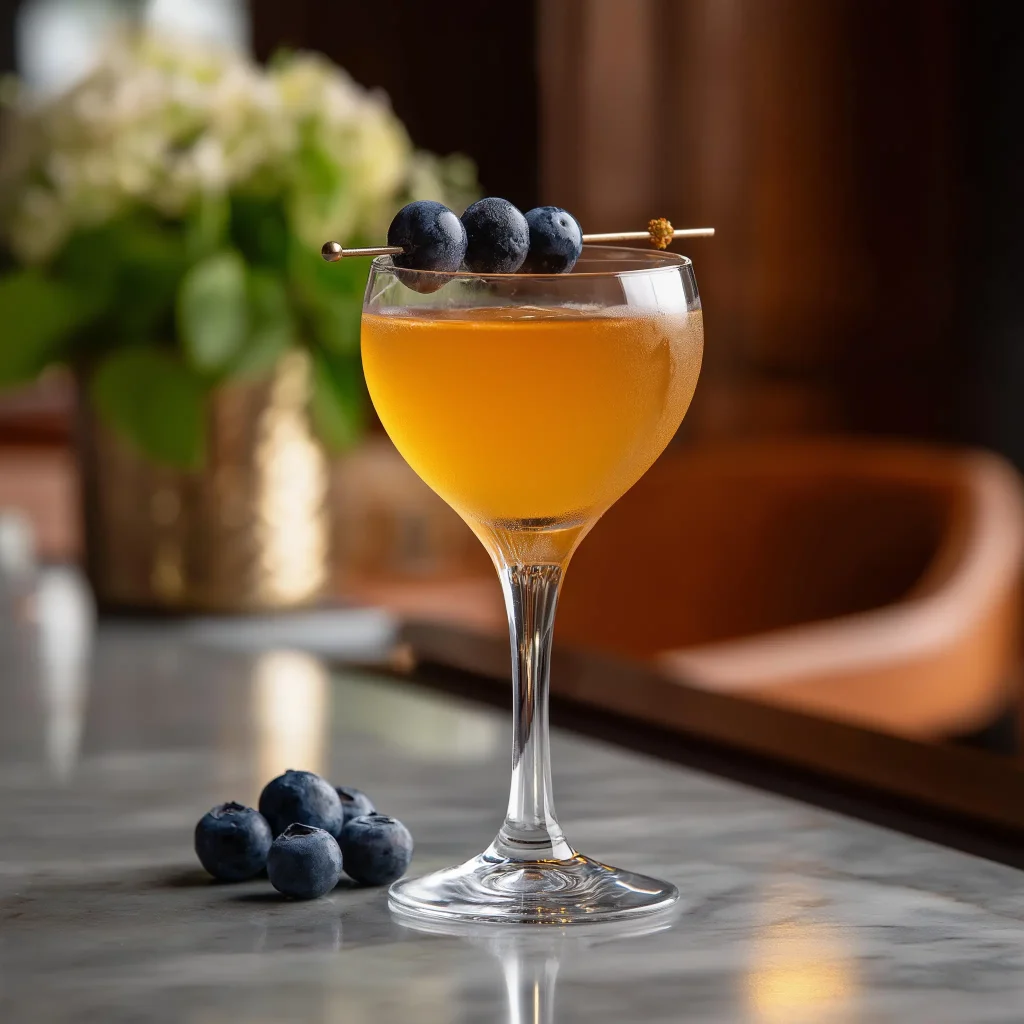 Le Jardin med gin, marashino, sockerlag, citronjuice, äpplejuice, lavendelbitters & rose champagne