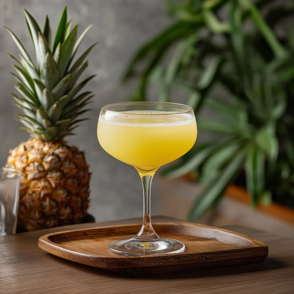 Pineapple Martini med vodka, ananasjuice, limejuice & sockerlag