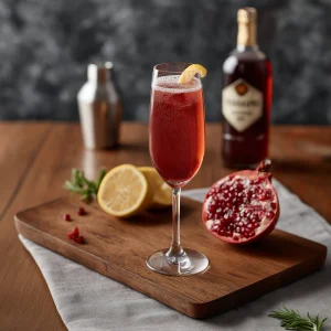 Pomegranate Spritz med röd italiensk bitter, söt vermouth, prosecco & grenadine