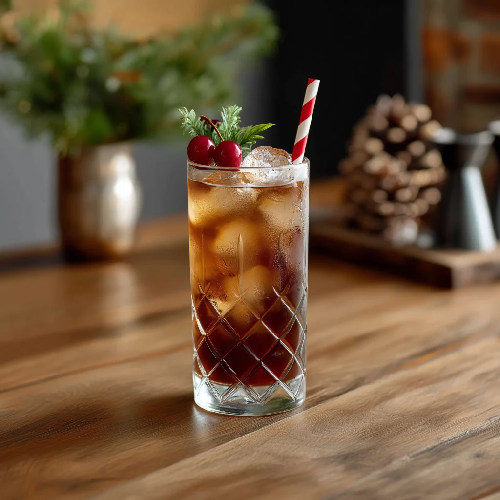 Rum Rum Rudolph med ljus & mörk rom, coca cola & sur körsbärsjuice