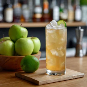 The Apple One med bourbon, fläderlikör, äpplejuice, limejuice & soda