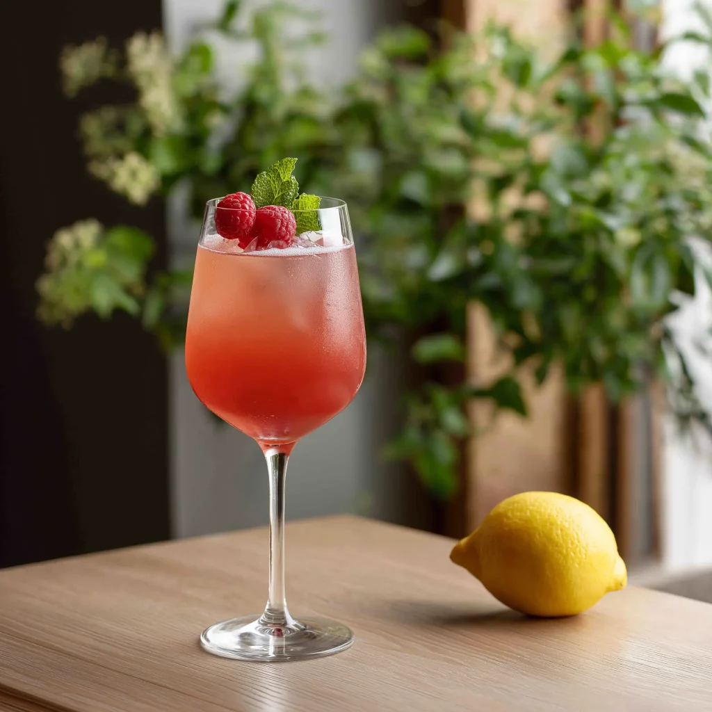 Vodka Daisy med vodka, citronjuice & hallonsockerlag