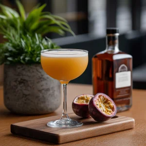 Bonny Scot med passionsfgrukt, blended whisky, honungslikör & calvados