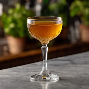 Diamondback med rye whisky, gul chartreuse & calvados
