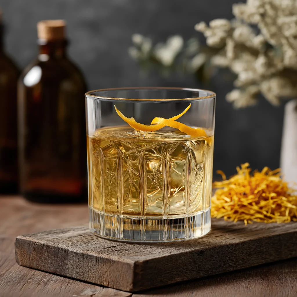 Elder Fashion med gin, fläderlikör & orange bitters