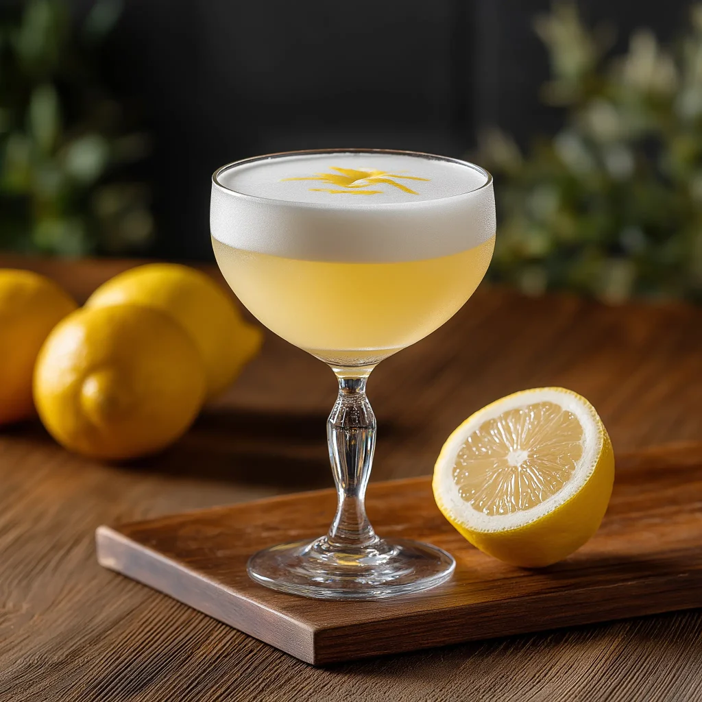 Fluffy Lemon Drop med vodka, citronjuice, limoncello & äggvita