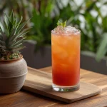 Kava med ljus rom, guld rom, ananasjuice, citronjuice, 2:1 sockerlag & grenadine